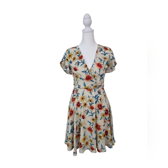 Altar'd State Dresses & Skirts - Altar'd State Orange Red Flutter Sleeve Midi Dress Size Small